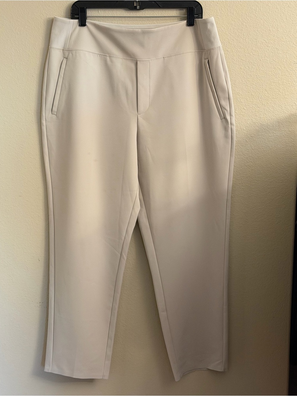 Athleta Cream Straight-Leg Ponte Pants